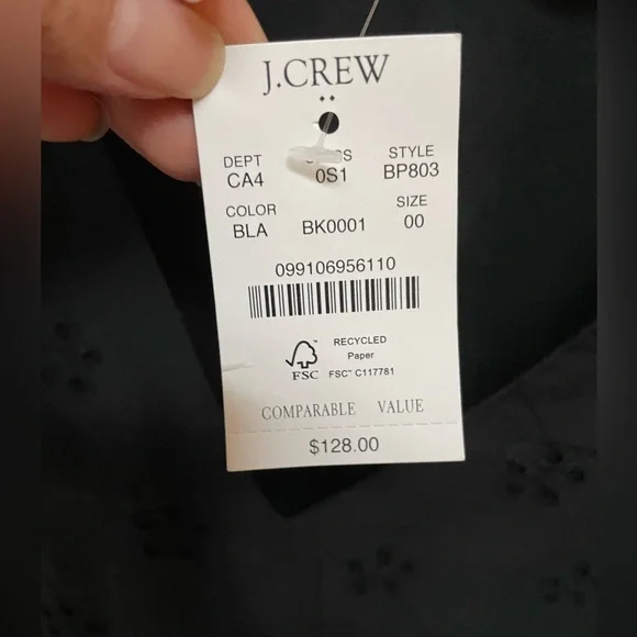 J. Crew 00/XXS Black Eyelet Fully Lined Sleeveless Midi Dress - Picture 4 of 11